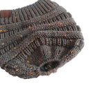 Colorful Knitted Hat Women Girls Autumn Winter Warm Beanie Cap (Dark Gray)