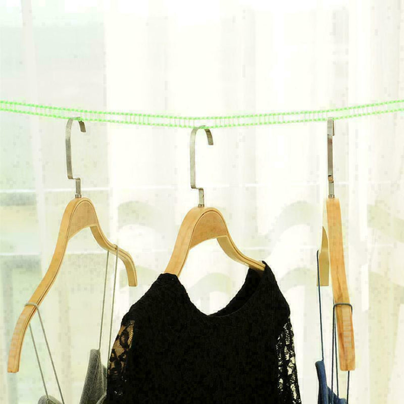 Windproof Non-Slip Clothesline Indoor/Outdoor Clothes Clot P4L3 Portable X9H7