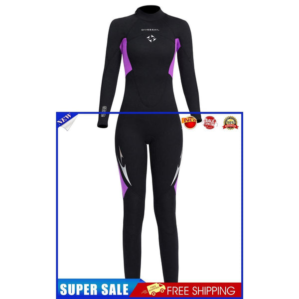 3mm Neoprene Wetsuits Women Scuba Diving Suits for Water Sports (Purple M)