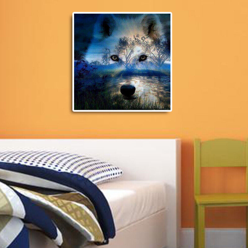 DIY Wolf Animal Oil Paint by Numbers Coloring Drawing Acrylic Painting Gift Kit
