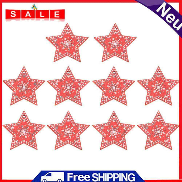 occasionitop décoration sapin de Noël, 5 cm, bois, à accrocher, 10 pièces g