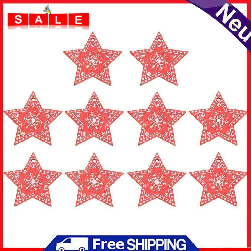 occasionitop décoration sapin de Noël, 5 cm, bois, à accrocher, 10 pièces g