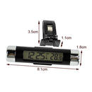 2 in 1 Blue Backlight Digital LCD Car Air Outlet Clip-on Clock Thermometer Newly