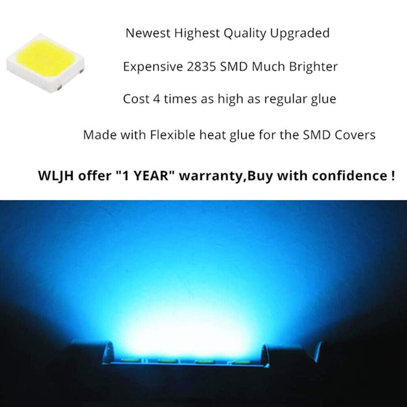 10pcs 31mm Car License Plate Bulb Auto Truck Festoon LED Dome Lamp (White) Newly