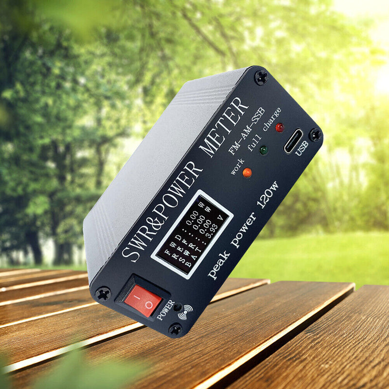 1.8mhz-50mhz Standing Wavemeter USB Charging Swr Power Meter OLED Fm Am Cw