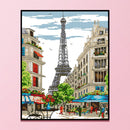 Partial Embroidery Kits Paris Street 14CT Counted Needlework Home Decoration