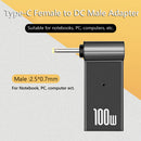 PD PC Power Charger Adapter USB Type-C Female to DC Male Plug (2.5x0.7mm)