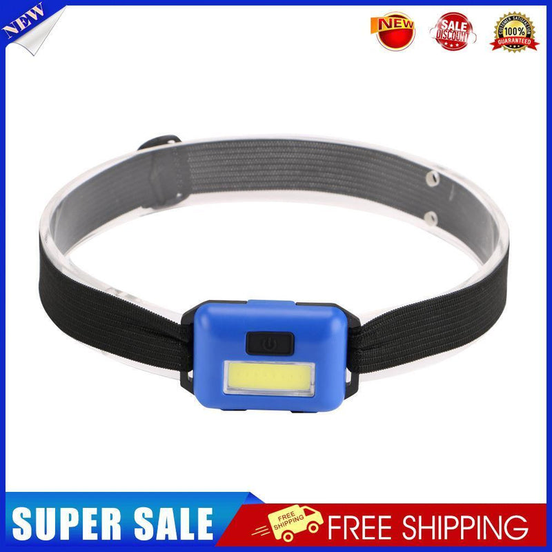 3 Modes Strong LED COB 3 Headlights Outdoor Camping Mini Flashlight (Blue)
