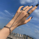 Fashion Hand Strap Pulsera Jewelry Punk Bracelet Ring Bangle Wrist Chain