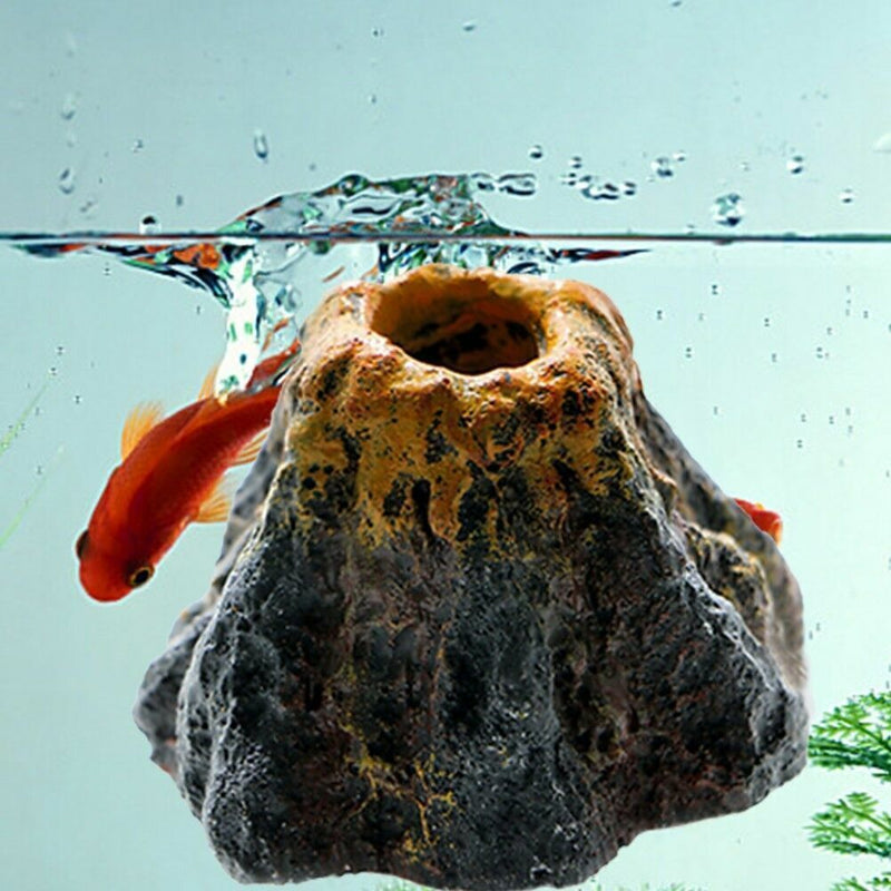 Aquarium Volcano Shape Oxygen Pump Fish Tank Air Bubble Ornament-Decor W9J6