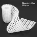 500 Pairs Double-sided Adhesive Fastener Tape Hooks Loops Disks White 10mm Newly