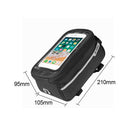 Waterproof Bicycle Front Tube Bag 6in Phone Touch Screen Saddle Bag (Black)