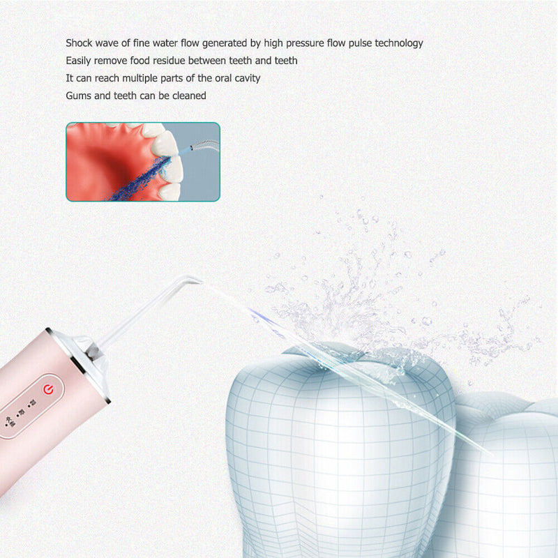 Electric Oral Irrigator Dental Water Jet Water Flosser Teeth Scaler (Pink) Newly