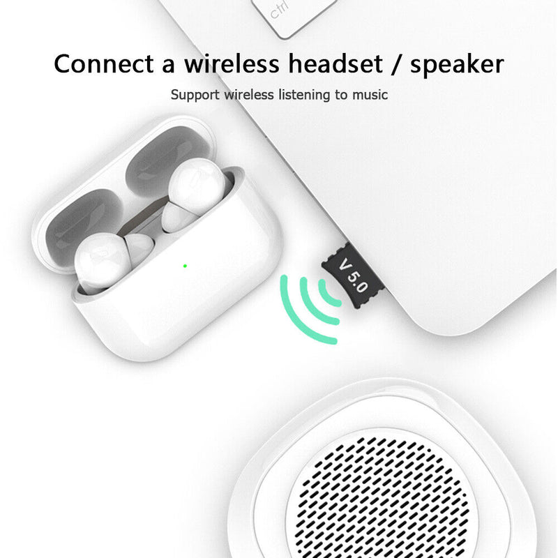 USB Bluetooth 5.0 Adapter Wireless Receiver Transmitter for PC Mouse Keyboard