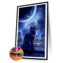 Diamond Painting 5D Moon Black Cat DIY Full Round Drill Decoration Handwork