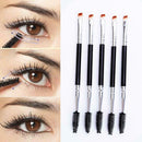 Eyebrow Brush Dual-ended Brow Eyeliner Angled Cut Brush Makeup Spoolie FAST E7A1