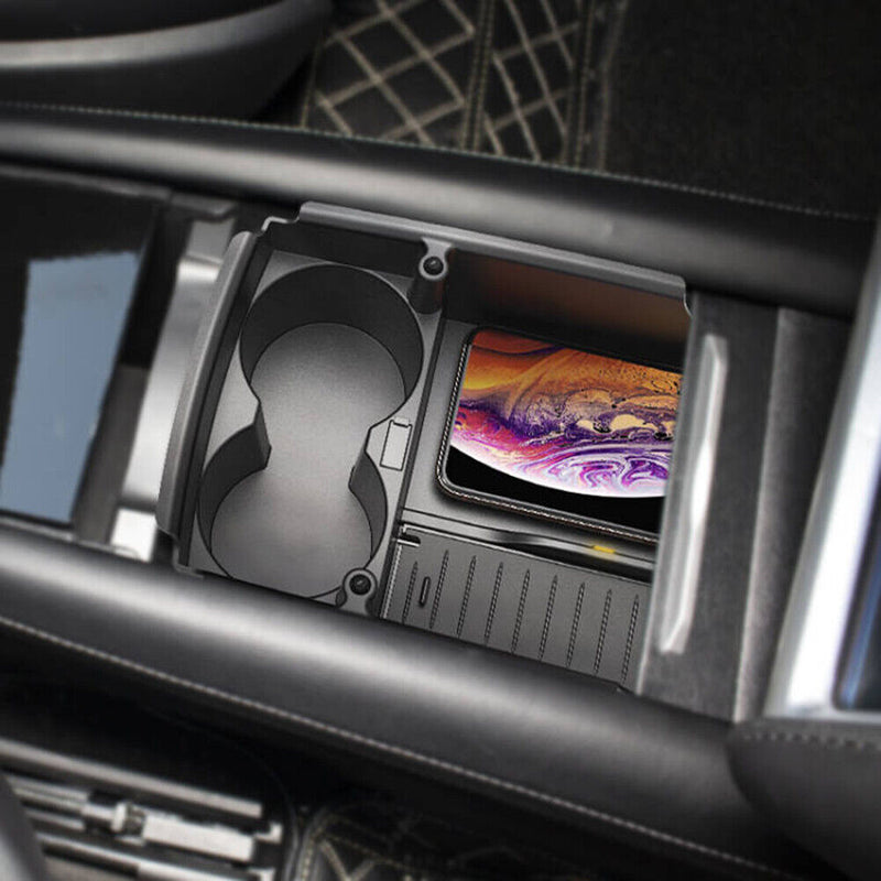 Car Wireless Charger Cell Phone Holder with Beverage Holder Console Accessories