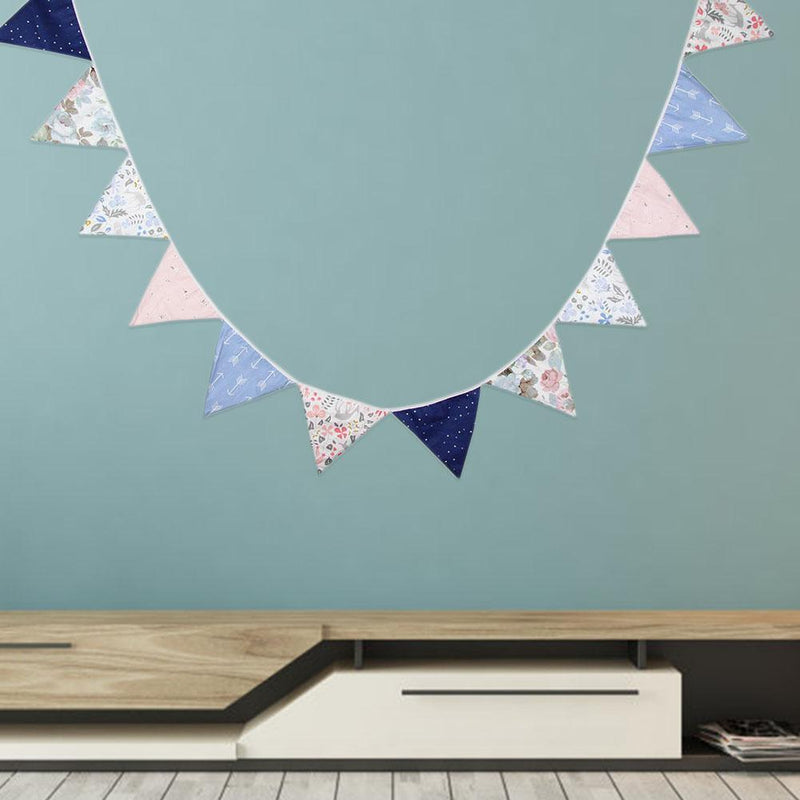 3.2m Nordic Style Printed Cotton Pennant Wedding Banner Hanging Flag Party