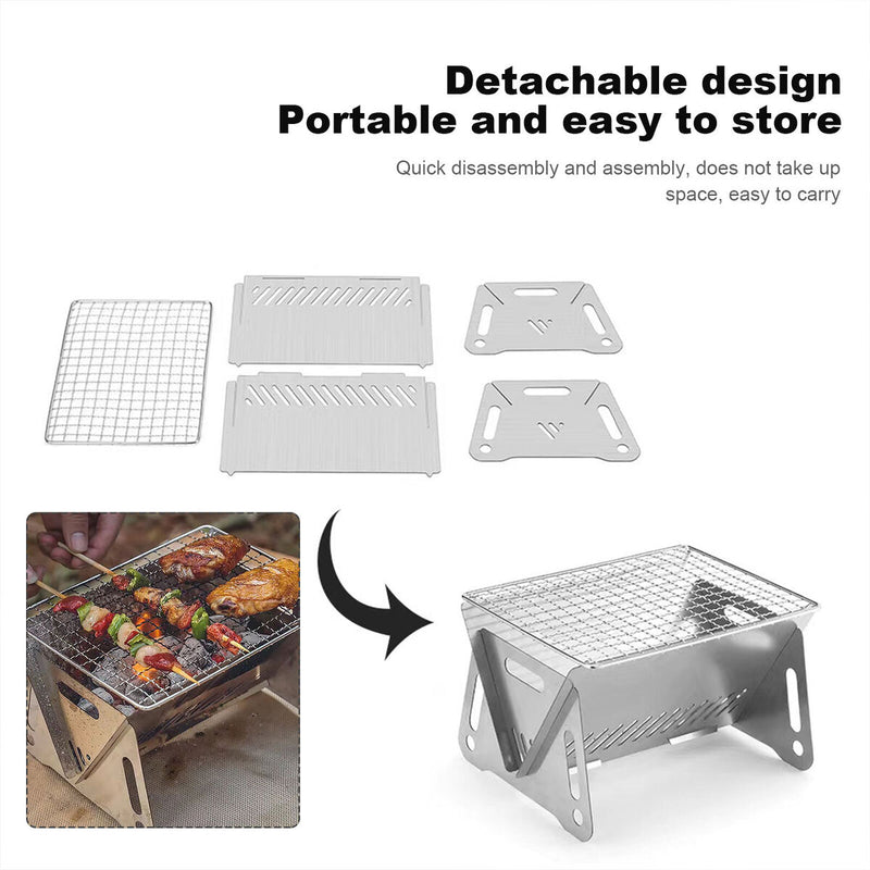 Detachable Camping Grill Foldable Mini Stove Portable Folding BBQ Supply Newly