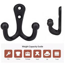5x Double Robe Hook Heavy Duty Coat Hooks Wall Mounted for Hat hardware/
