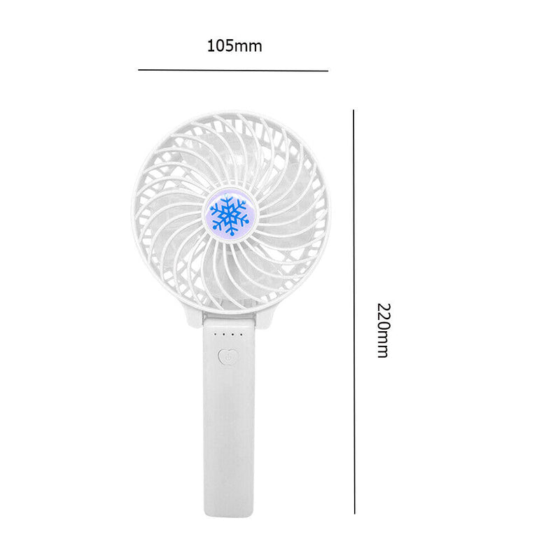 Folding Handheld Desktop Summer Cooling Fan for Travel Office Dorm (White)
