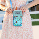 Phone Shaped Water Bottle with Straw & Adjustable Shoulder Straps (Blue) Newly
