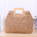 Retro Big Totes Women Woven Shoulder Handbags Top-handle Bags (Light Brown)