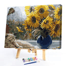 Oil Painting Flower By Numbers DIY Canvas Picture Hand Painted Home Decoration