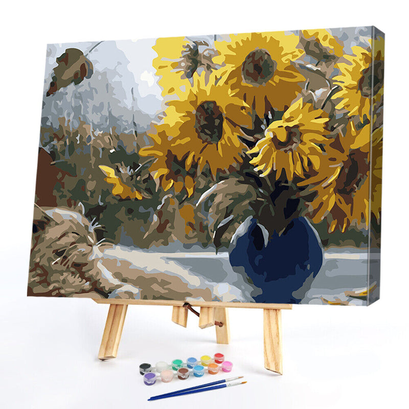 Oil Painting Flower By Numbers DIY Canvas Picture Hand Painted Home Decoration