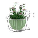 Stainless Steel Hanging Flower Pot Rack Guardrail Planter Pot Stand Balcony