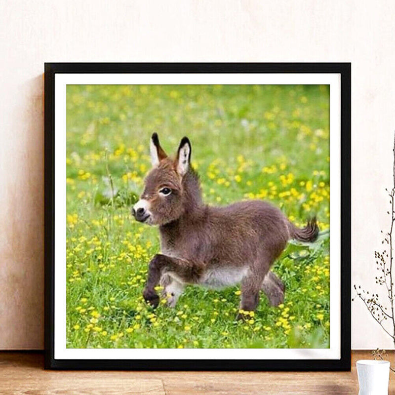 5D DIY Diamond Painting Embroidery Donkey Full Round Drill Rhinestones Crafts
