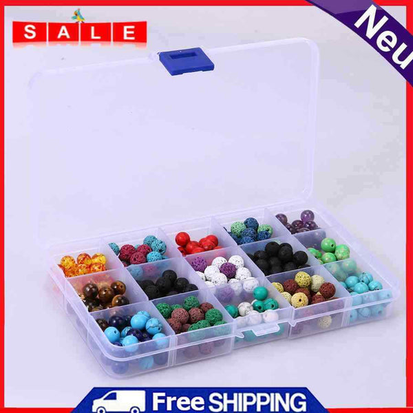 RongSheng 410 Colorful Chakra Beads, Lavaste Stone with Jewelry Box, DIY
