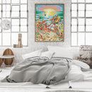 Full Embroidery Beach Bike 2-Beach 14CT Counted Cross Stitch Cotton DIY Kit