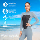 3mm Neoprene Wetsuit Women Back Zipper Full Diving Suits (Light Grey S) Newly