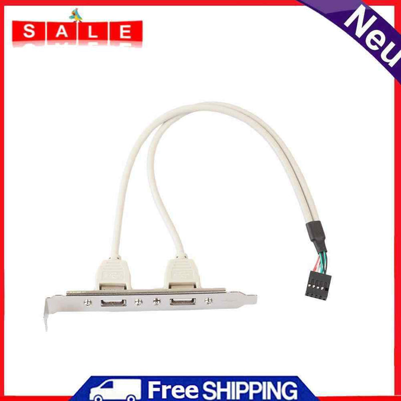 2 Port USB 2.0 Female to 9-Pin Motherboard Header Cable Adapter for PC