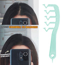Z Shape Hair Slit Comb Curly Bangs Styling Puff Hair Brush Beauty (Green)