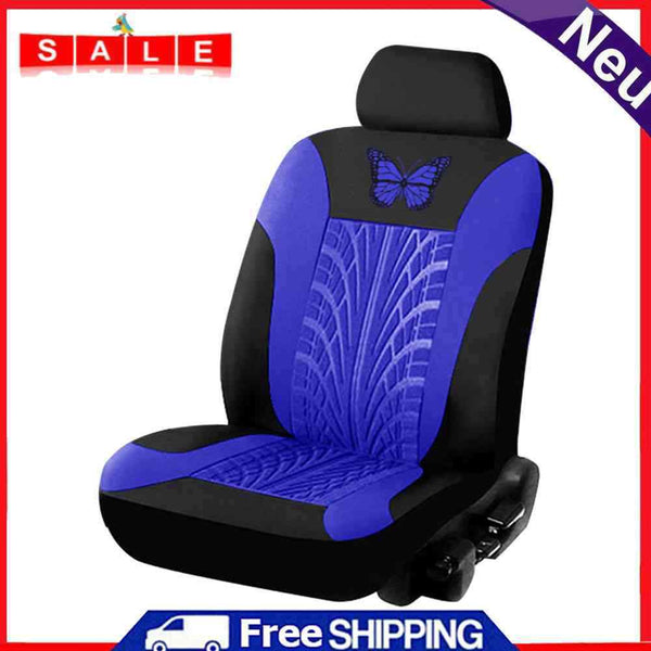 Car Seat Cover Set Butterfly Pattern Waterproof PU Leather Bucket Seat Protector