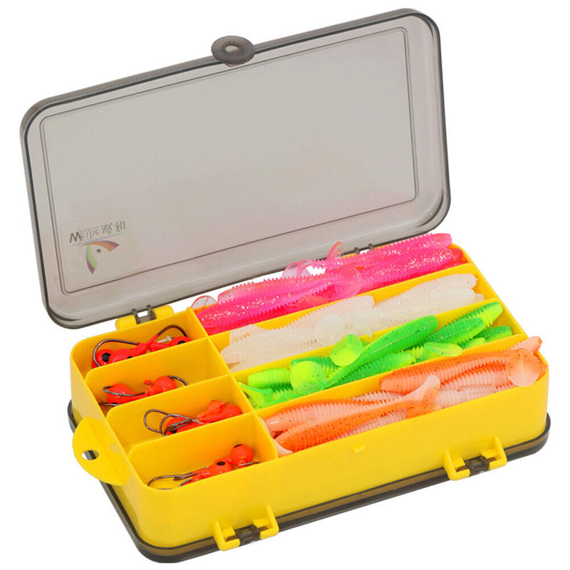 131pcs Simulation Crankbait Fishing Lures with Storage Box Artificial Soft Bait