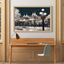 Hand Painted on Canvas DIY Castle in Snow Oil Paint By Numbers Drawing Kit Craft