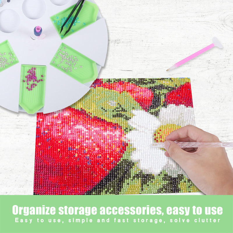Dot Drill Tray DIY Diamond Painting Tool Plastic Storage Box Holder (White)