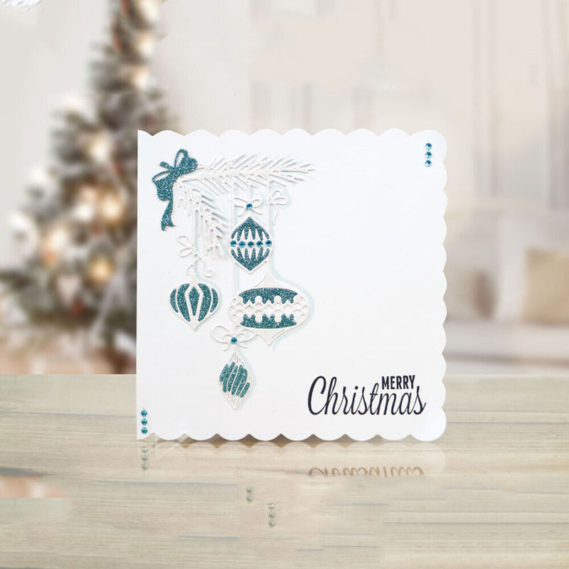 DIY Crafts Decor Embossing Stencil Christmas Baubles Scrapbooking Cutting Dies