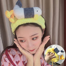 Plush Headband Women Stretch Wash Face Makeup Headwear Cartoon Animal Headdre