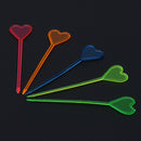 50pcs Heart Shape Plastic Buffet Sticks for Fruit Cocktail Snack Food Fork