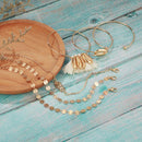 6pcs European Pineapple Slice Bracelet Boho Tassel Shell Bangles Women Jewelry