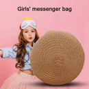 Round Cute Kids Girls Shoulder Bags Straw Woven Summer Messenger Mini Coin Purse