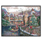 14CT Printed Partial Embroidery Christmas Town Needlework DIY Cross Stitch