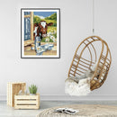 DIY Diamond Painting Window Cow Full Round Drill Mosaic Art Picture Decor Gift