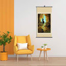 DIY Witch Hanging Frame Canvas Picture Scroll Poster Oil Painting for Bedroom