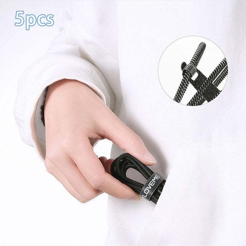 Floveme 5pcs Cable Organizer Belts Wire Management Winder for Earphone USB Cord