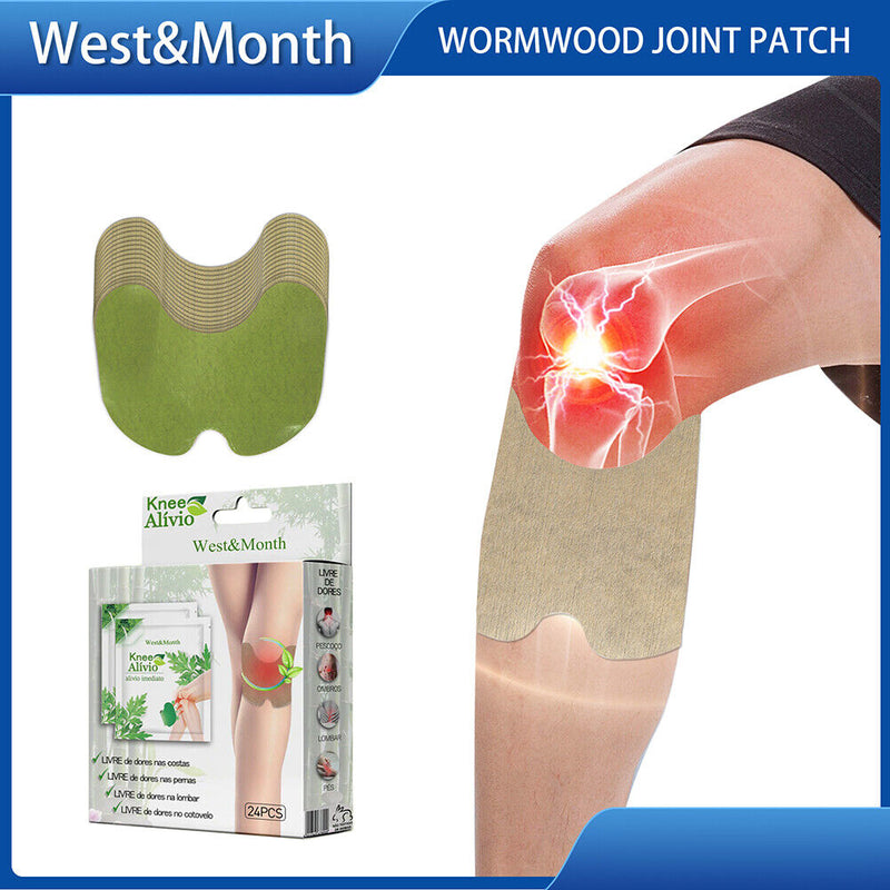 24x Knee Relief Patches Knee Joint Chinese Wormwood Extract Self-Heating St